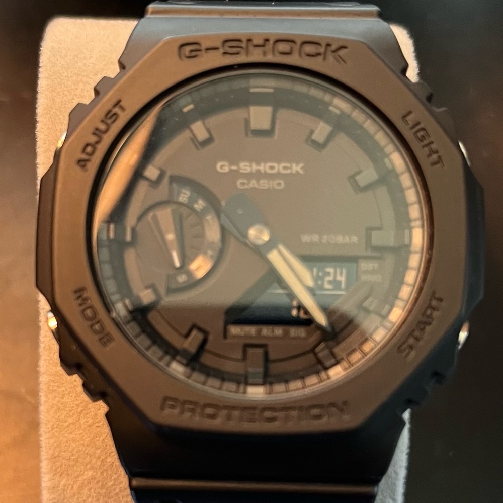 Mens black Casio G Shock watch. Case size (L× W× H)
48.5 × 45.4 × 11.8 mm